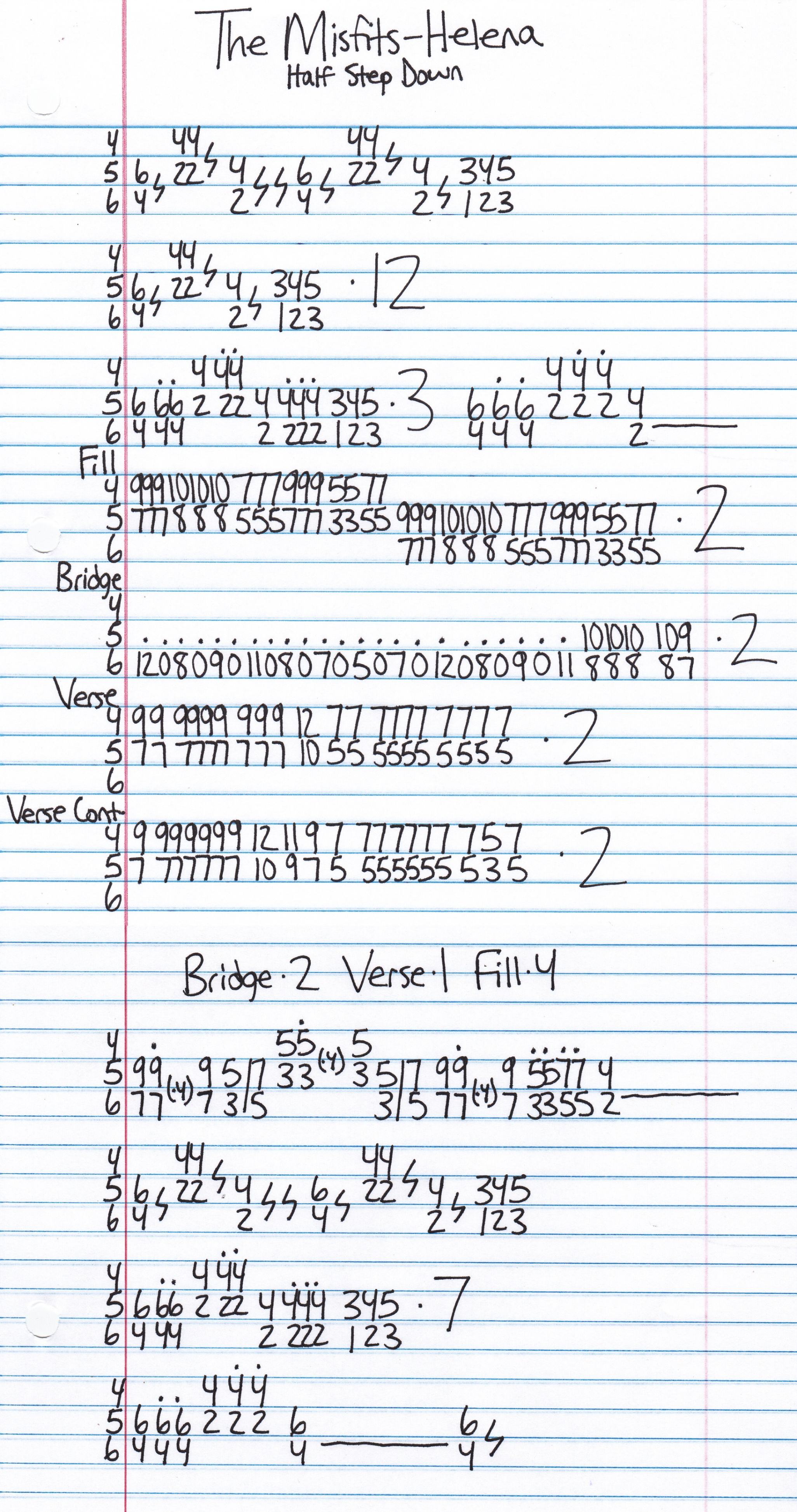 High quality guitar tab for Helena by The Misfits off of the album Famous Monsters. ***Complete and accurate guitar tab!***